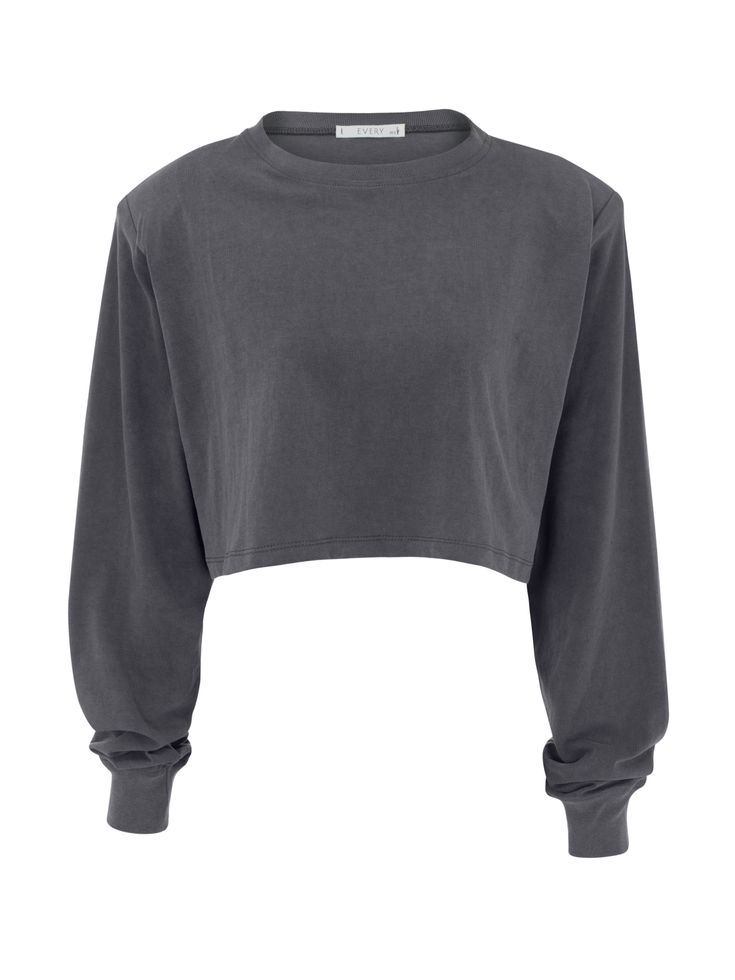 Everywhere gray wash crop top